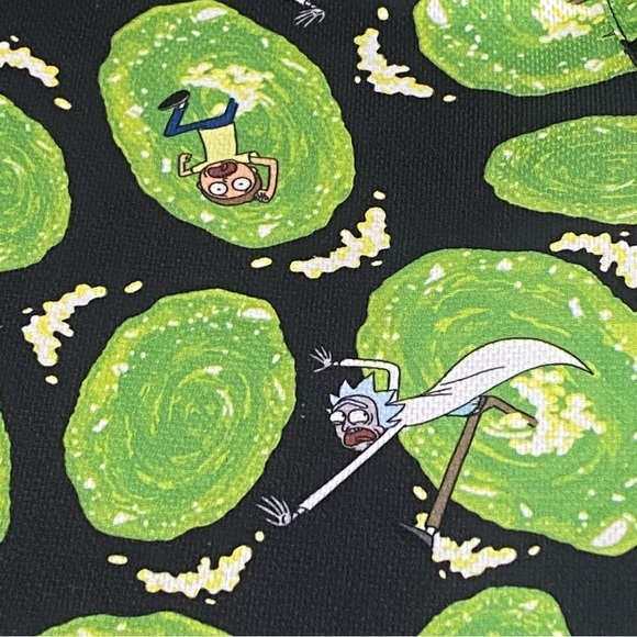 Rick and Morty Portal Pajama Pants Medium Drawstring Lounge Sleepwear - Picture 3 of 6